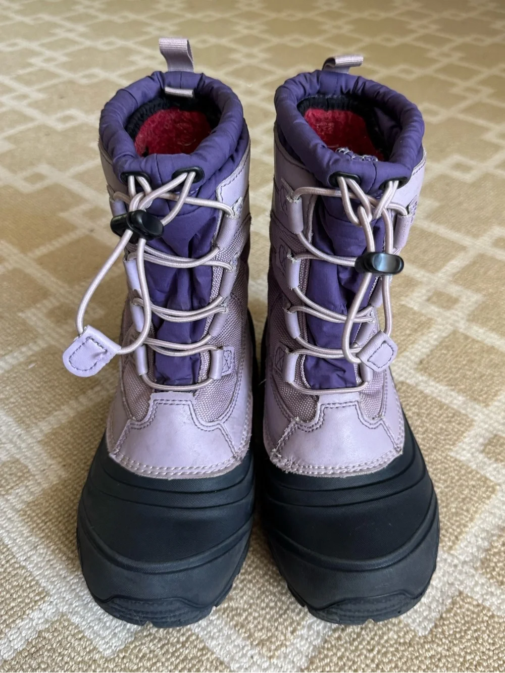 The North Face Kids Waterproof Insulated Snow Boots Black Purple Girls Size 3